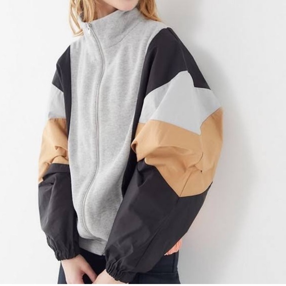 Urban Outfitters Jackets & Blazers - 36) Urban Outfitters Out from Under Oversized Retro Color Block Sweatshirt Jackt